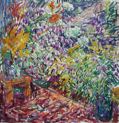 Flowers Conversation 47x45.5 oil on canvas $3,000
